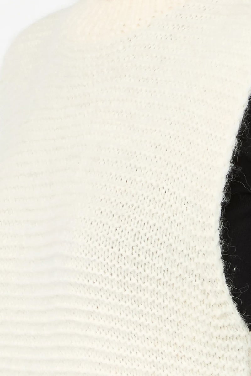 STELLA MCCARTNEY Women Crew Neck Crochet Vest Sweater, White - Image 2